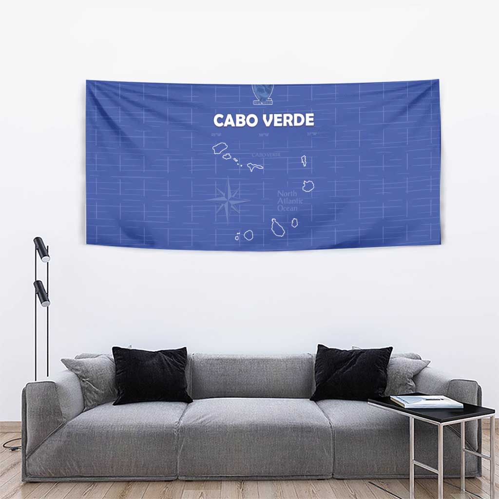 Cape Verde Football Tapestry Come On Tubaroes Azuis - Blue - Wonder Print Shop