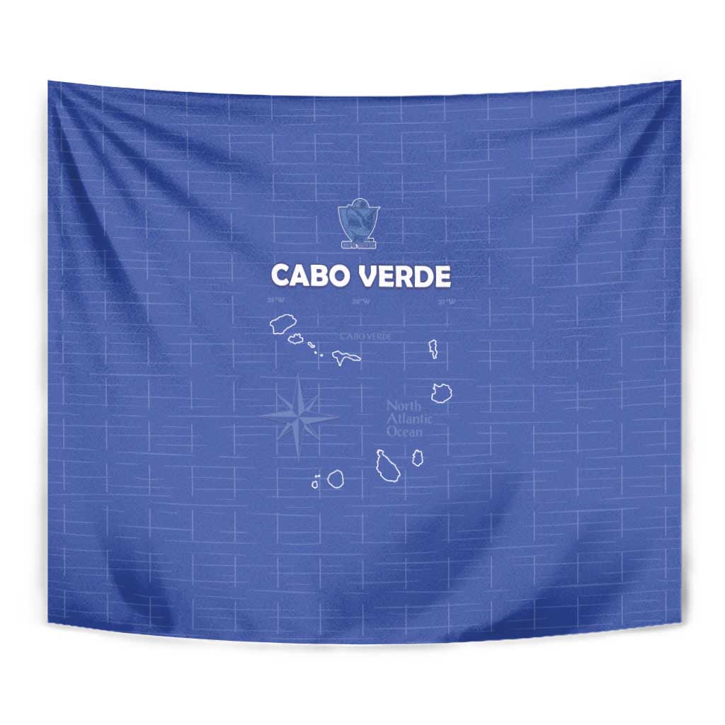 Cape Verde Football Tapestry Come On Tubaroes Azuis - Blue - Wonder Print Shop