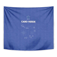 Cape Verde Football Tapestry Come On Tubaroes Azuis - Blue - Wonder Print Shop