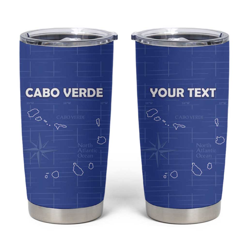 Custom Cape Verde Football Tumbler Cup Come On Tubaroes Azuis - Blue - Wonder Print Shop