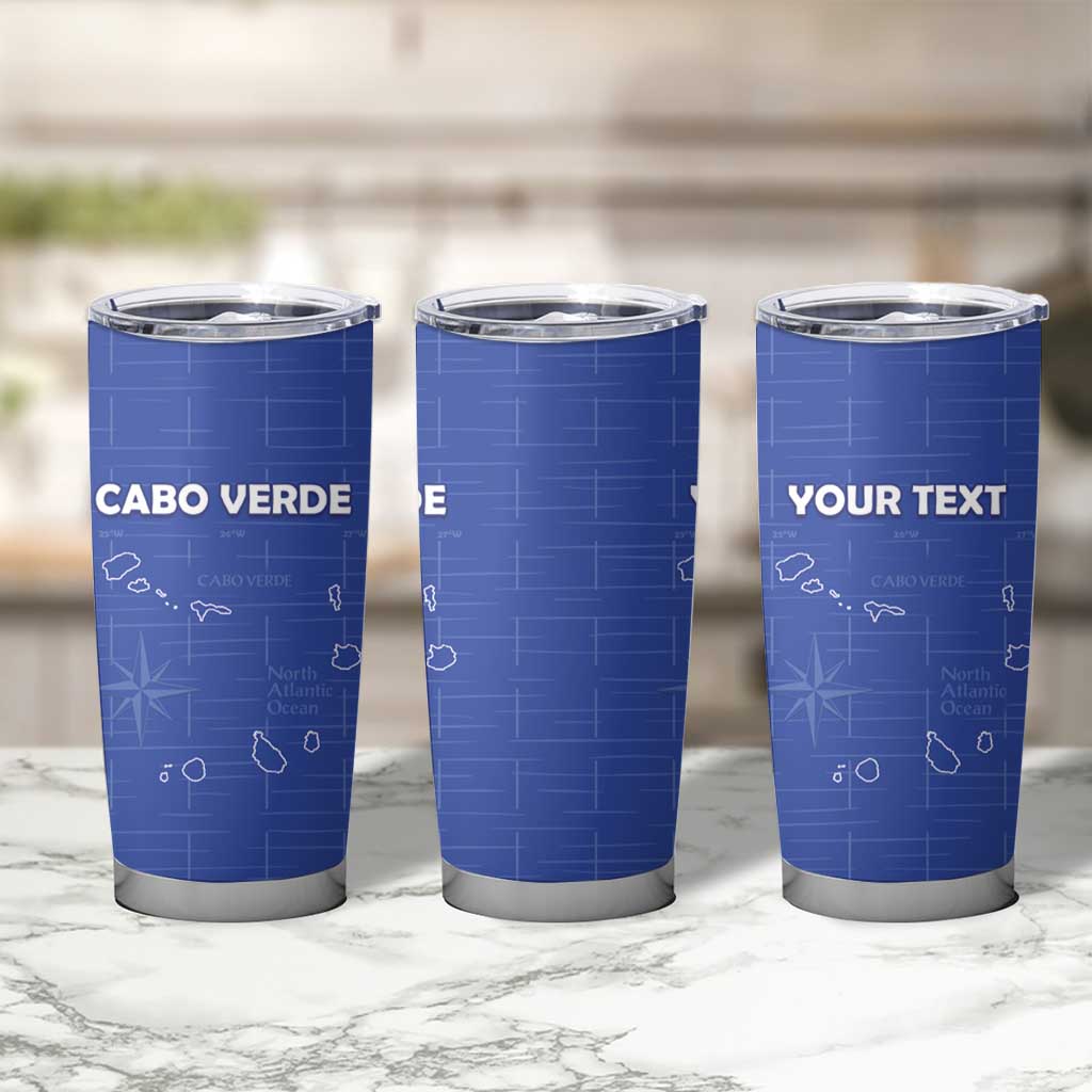 Custom Cape Verde Football Tumbler Cup Come On Tubaroes Azuis - Blue - Wonder Print Shop