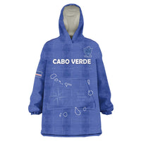 Custom Cape Verde Football Wearable Blanket Hoodie Come On Tubaroes Azuis - Blue - Wonder Print Shop