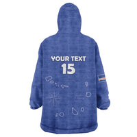 Custom Cape Verde Football Wearable Blanket Hoodie Come On Tubaroes Azuis - Blue - Wonder Print Shop