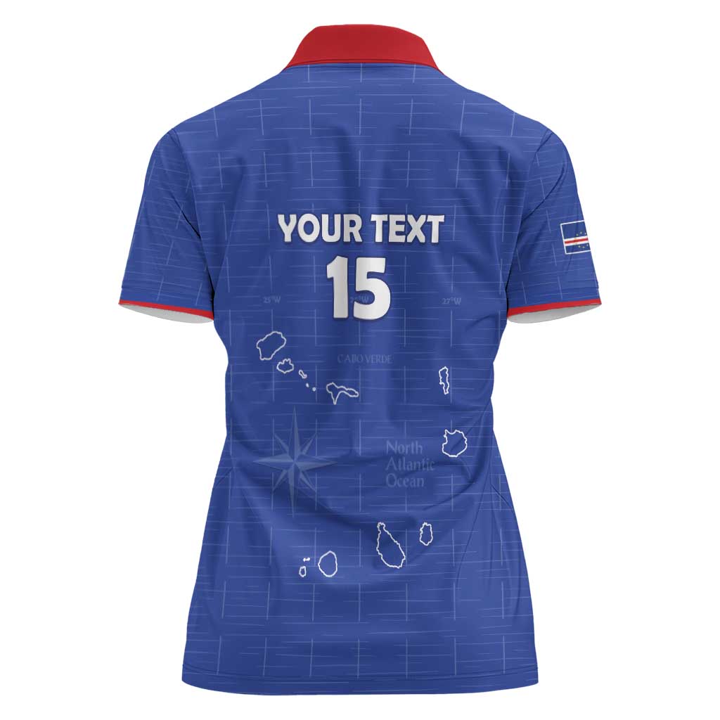 Custom Cape Verde Football Women Polo Shirt Come On Tubaroes Azuis - Blue - Wonder Print Shop