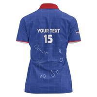 Custom Cape Verde Football Women Polo Shirt Come On Tubaroes Azuis - Blue - Wonder Print Shop