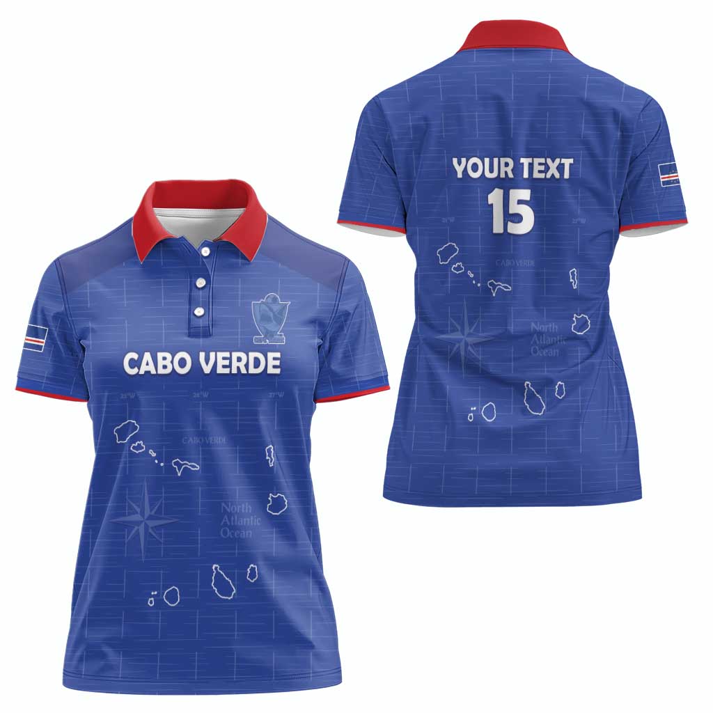 Custom Cape Verde Football Women Polo Shirt Come On Tubaroes Azuis - Blue - Wonder Print Shop