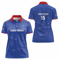 Custom Cape Verde Football Women Polo Shirt Come On Tubaroes Azuis - Blue - Wonder Print Shop