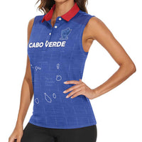 Custom Cape Verde Football Women Sleeveless Polo Shirt Come On Tubaroes Azuis - Blue - Wonder Print Shop