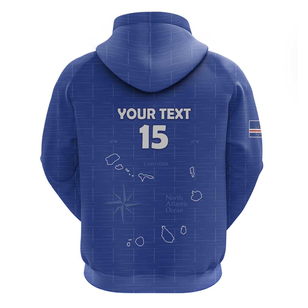 Custom Cape Verde Football Zip Hoodie Come On Tubaroes Azuis - Blue - Wonder Print Shop