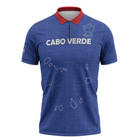 Custom Cape Verde Football Zipper Polo Shirt Come On Tubaroes Azuis - Blue - Wonder Print Shop