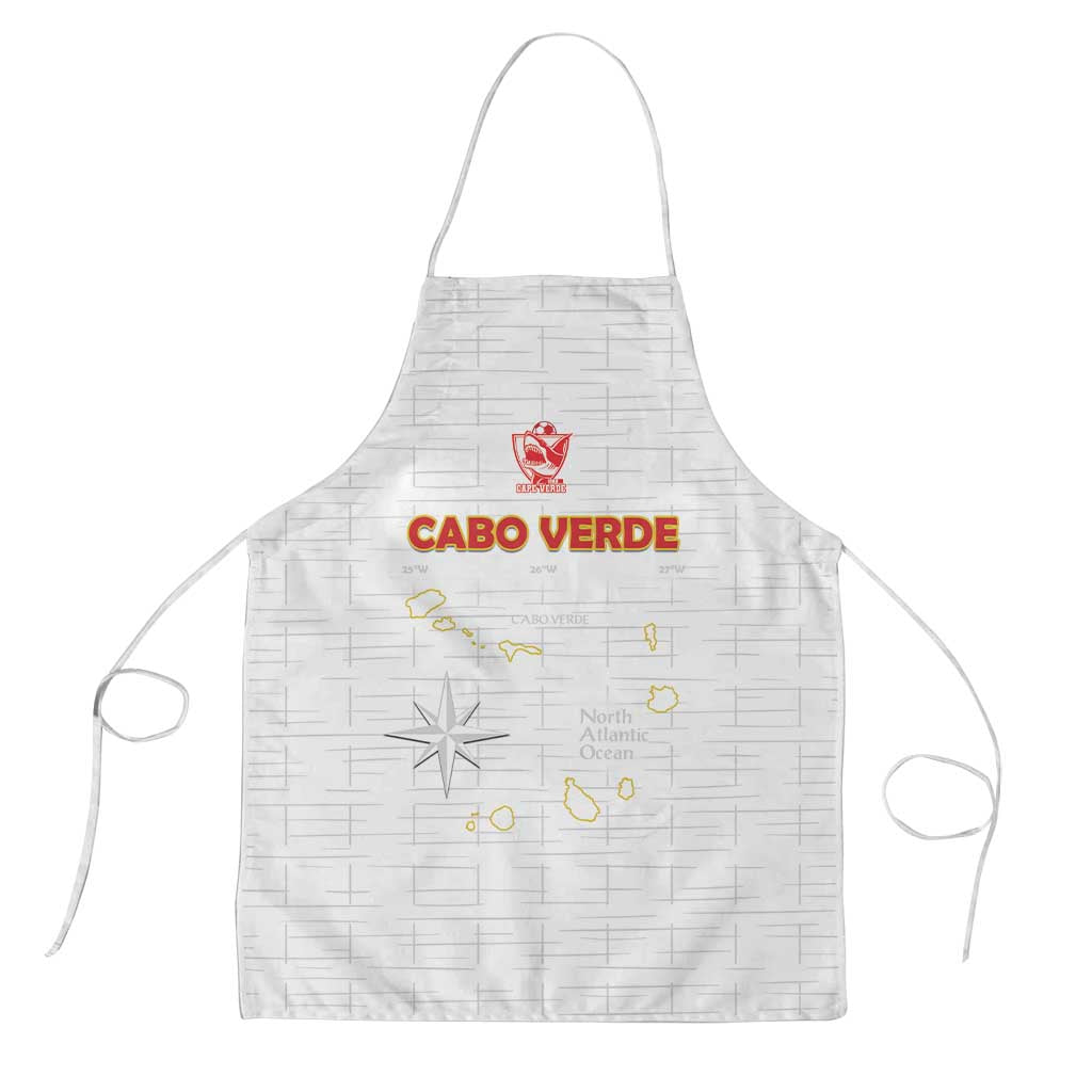 Cape Verde Football Apron Come On Tubaroes Azuis - White - Wonder Print Shop