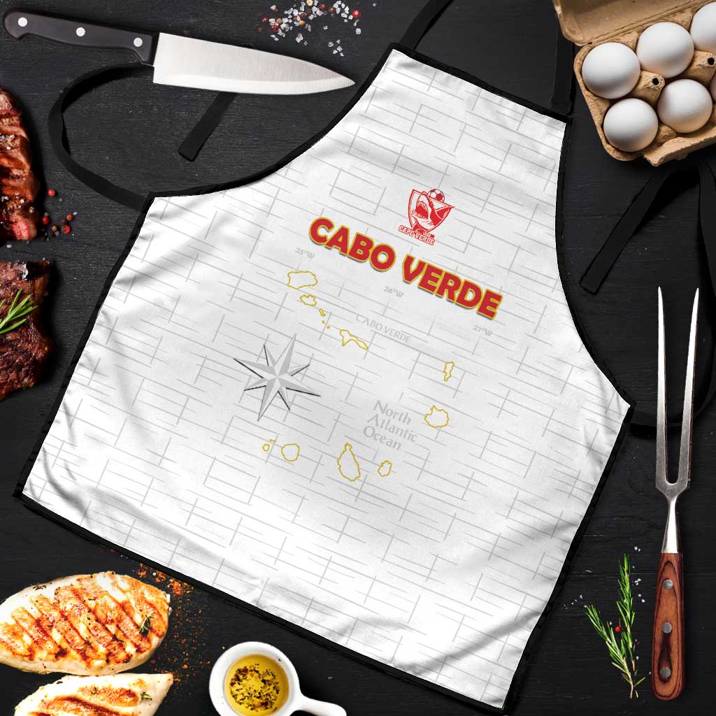 Cape Verde Football Apron Come On Tubaroes Azuis - White - Wonder Print Shop