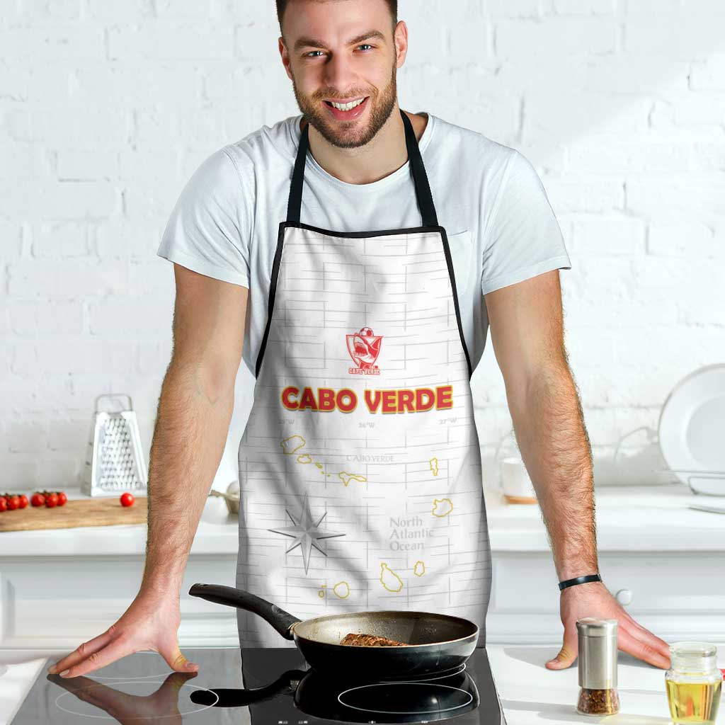 Cape Verde Football Apron Come On Tubaroes Azuis - White - Wonder Print Shop
