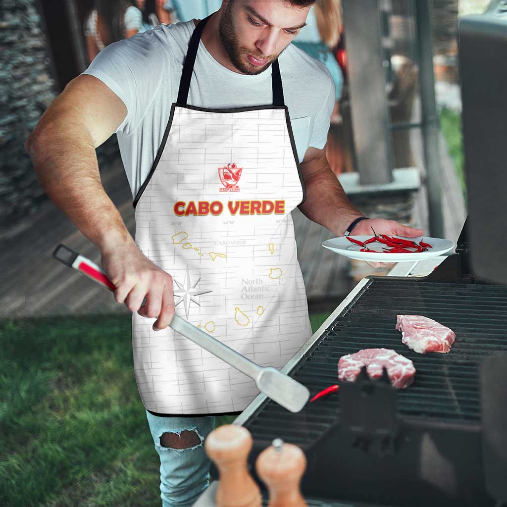 Cape Verde Football Apron Come On Tubaroes Azuis - White - Wonder Print Shop