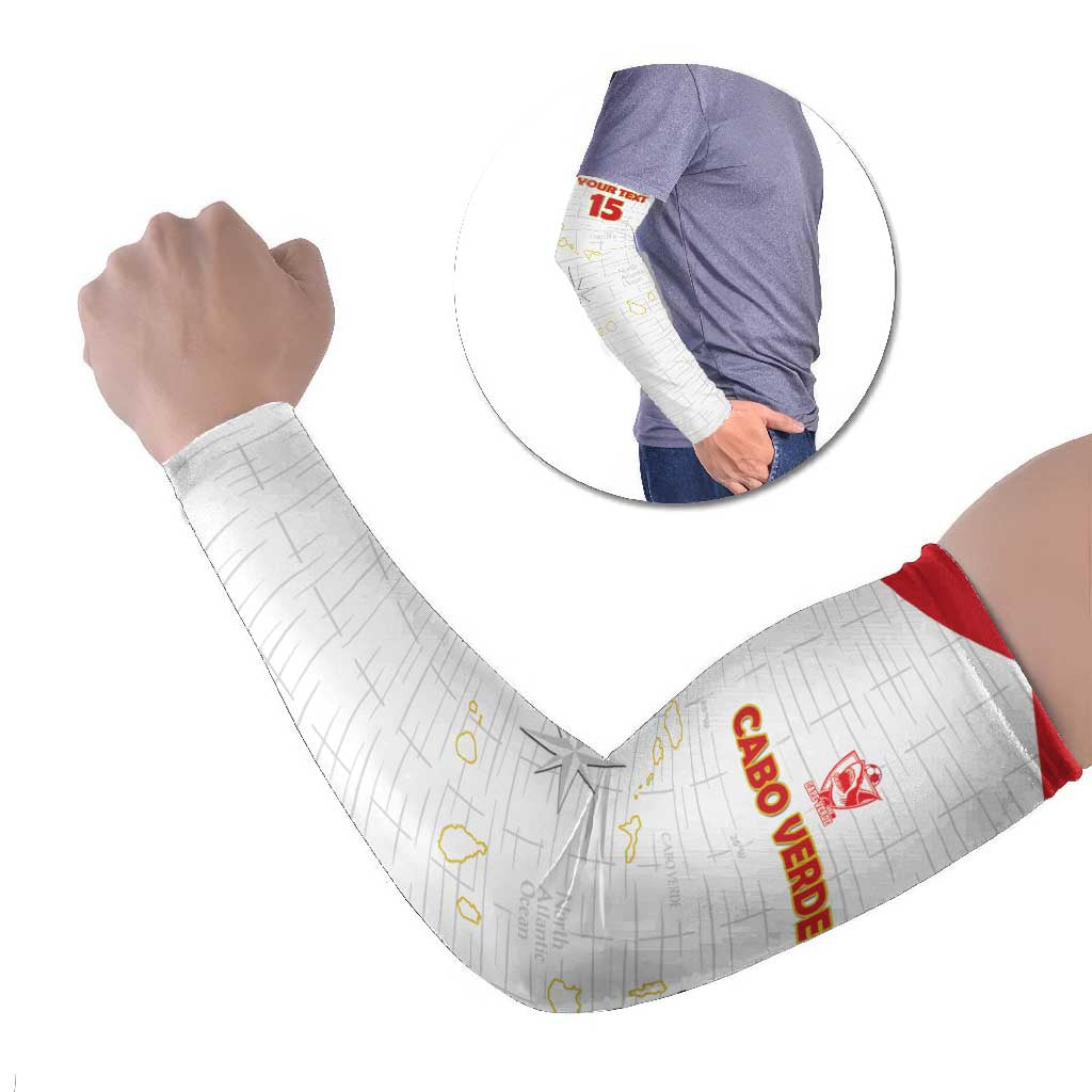 Custom Cape Verde Football Arm Sleeves Come On Tubaroes Azuis - White - Wonder Print Shop