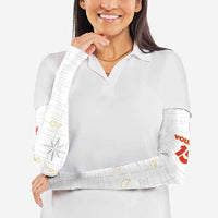 Custom Cape Verde Football Arm Sleeves Come On Tubaroes Azuis - White - Wonder Print Shop