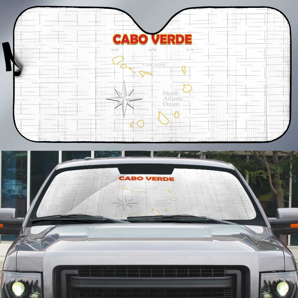 Cape Verde Football Auto Sun Shade Come On Tubaroes Azuis - White - Wonder Print Shop