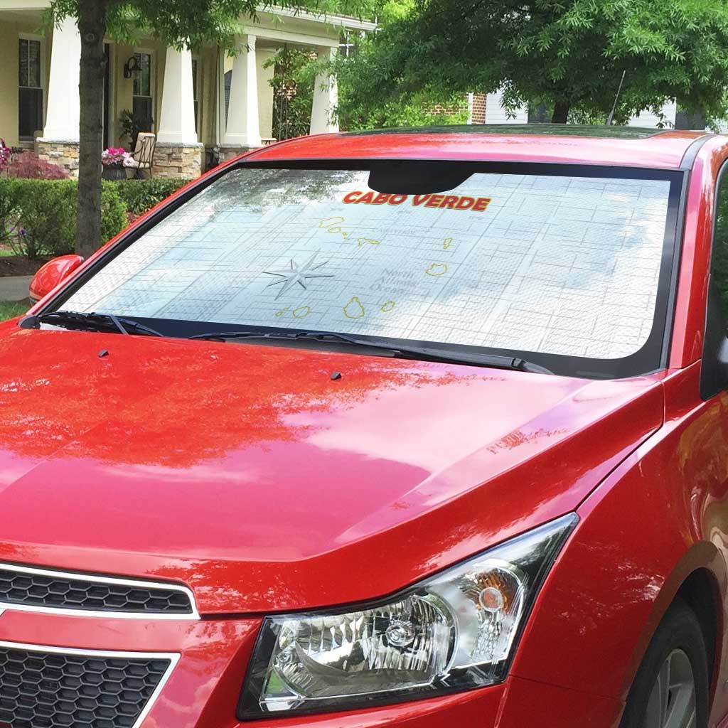 Cape Verde Football Auto Sun Shade Come On Tubaroes Azuis - White - Wonder Print Shop