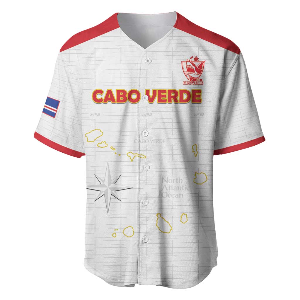 Custom Cape Verde Football Baseball Jersey Come On Tubaroes Azuis - White - Wonder Print Shop