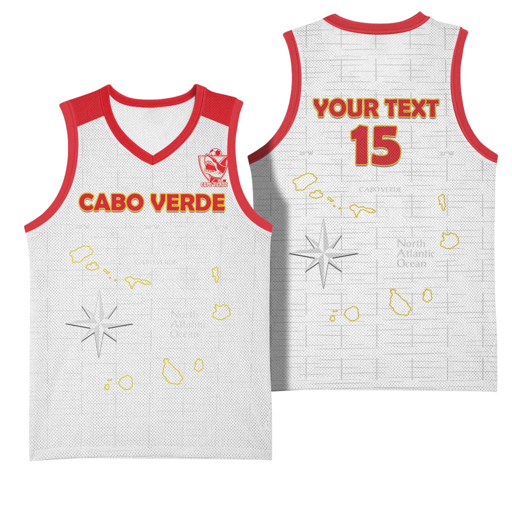 Custom Cape Verde Football Basketball Jersey Come On Tubaroes Azuis - White - Wonder Print Shop