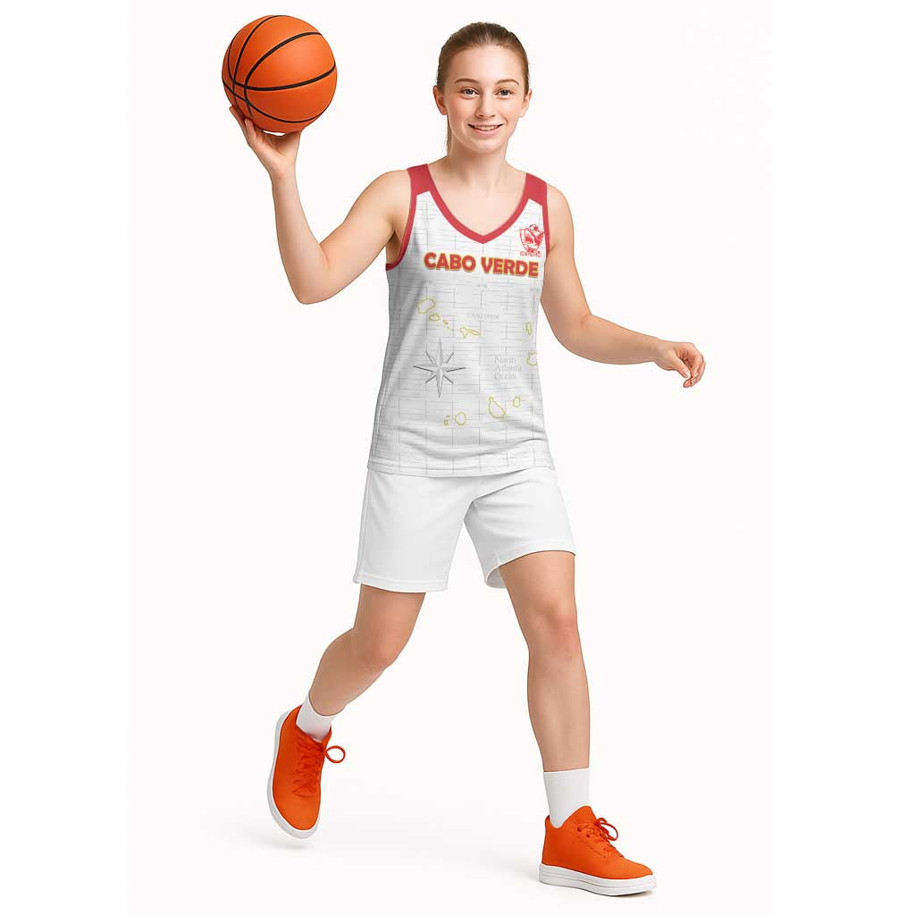 Custom Cape Verde Football Basketball Jersey Come On Tubaroes Azuis - White - Wonder Print Shop