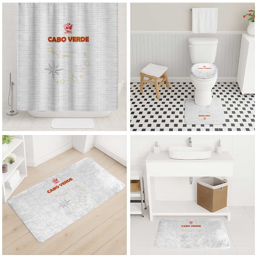 Cape Verde Football Bathroom Set Come On Tubaroes Azuis - White - Wonder Print Shop