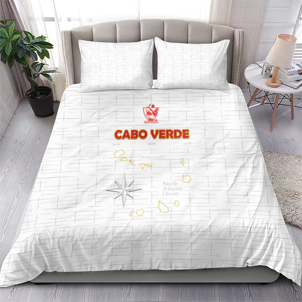 Cape Verde Football Bedding Set Come On Tubaroes Azuis - White - Wonder Print Shop