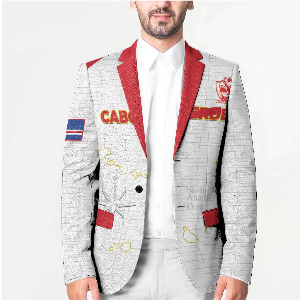 Custom Cape Verde Football Blazer Come On Tubaroes Azuis - White - Wonder Print Shop