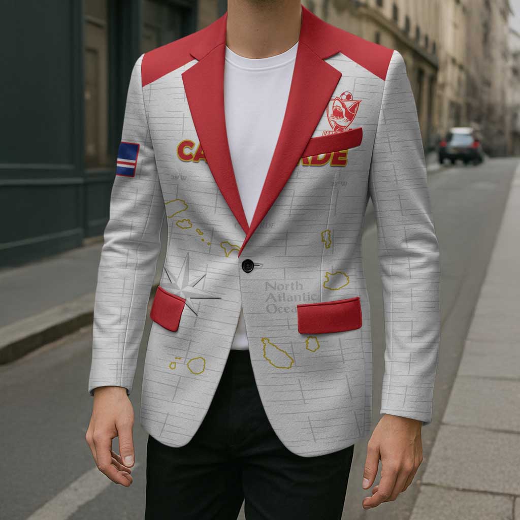 Custom Cape Verde Football Blazer Come On Tubaroes Azuis - White - Wonder Print Shop