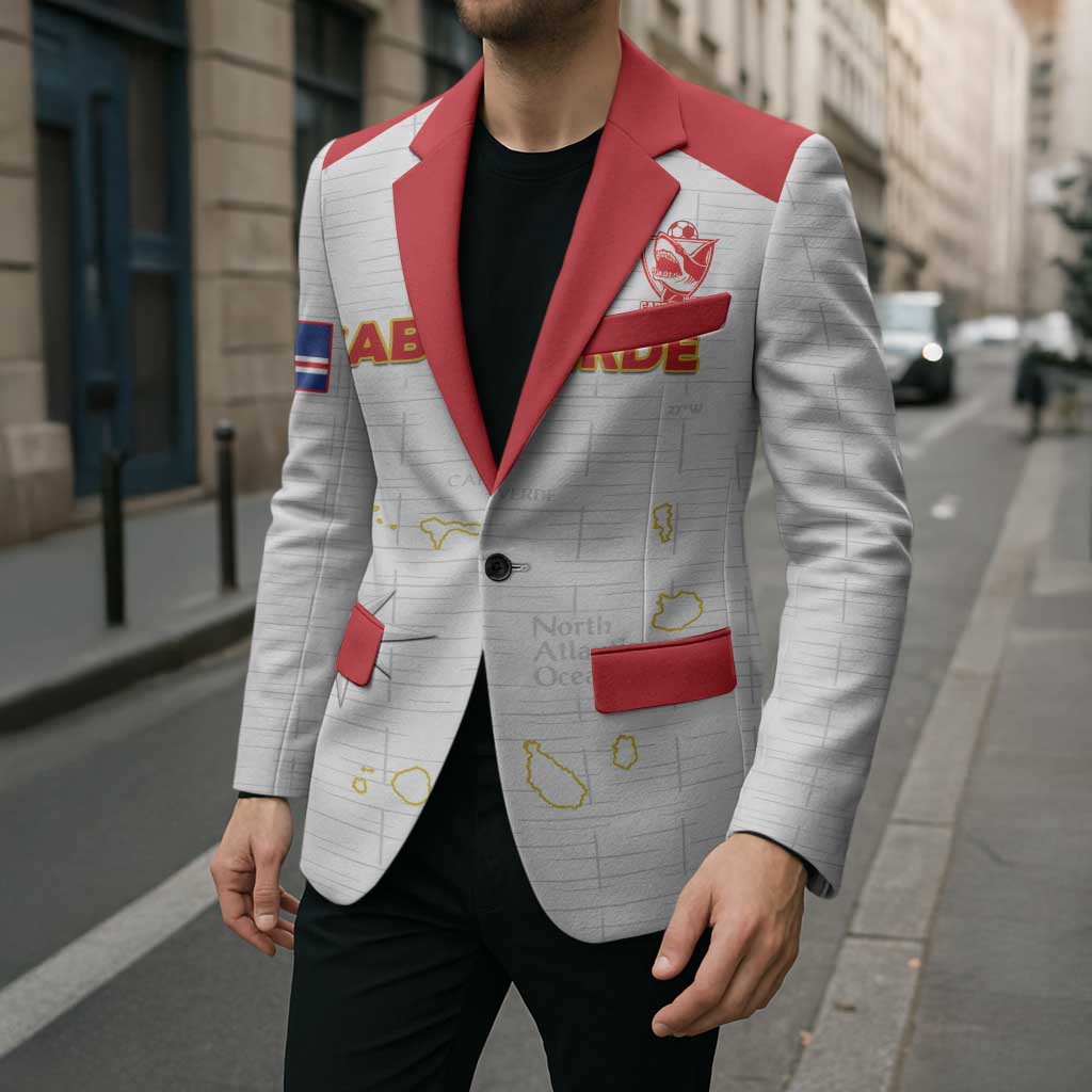 Custom Cape Verde Football Blazer Come On Tubaroes Azuis - White - Wonder Print Shop