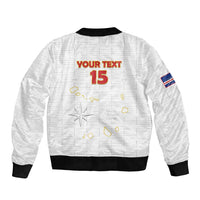 Custom Cape Verde Football Bomber Jacket Come On Tubaroes Azuis - White - Wonder Print Shop