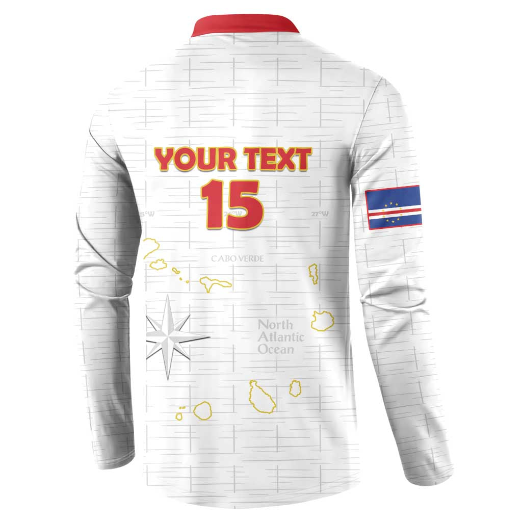 Custom Cape Verde Football Button Sweatshirt Come On Tubaroes Azuis - White - Wonder Print Shop