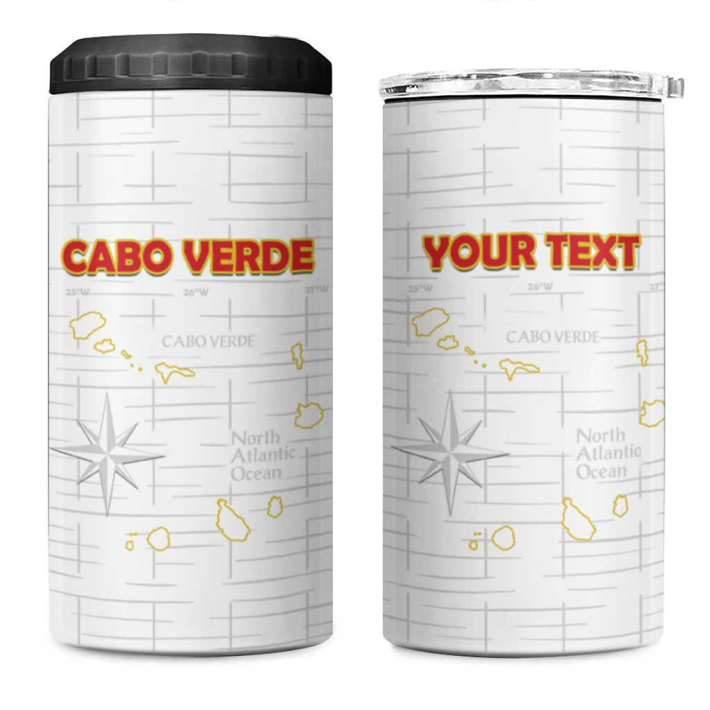 Custom Cape Verde Football 4 in 1 Can Cooler Tumbler Come On Tubaroes Azuis - White - Wonder Print Shop