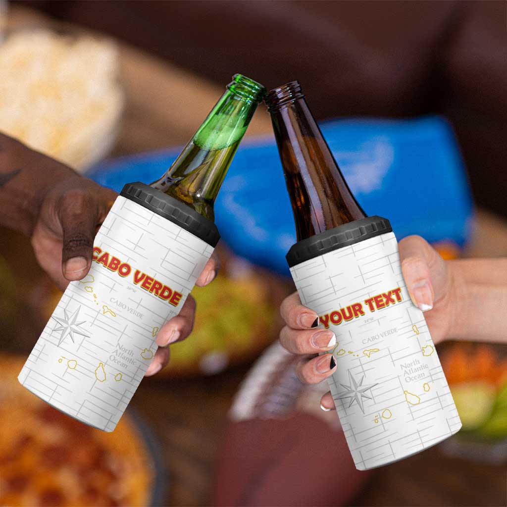 Custom Cape Verde Football 4 in 1 Can Cooler Tumbler Come On Tubaroes Azuis - White - Wonder Print Shop