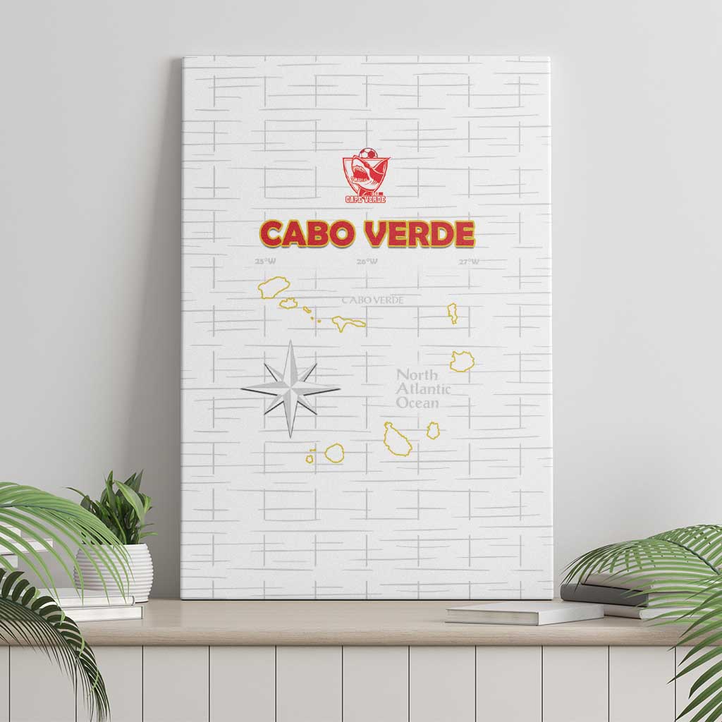Cape Verde Football Canvas Wall Art Come On Tubaroes Azuis - White - Wonder Print Shop