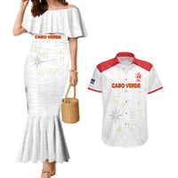 Custom Cape Verde Football Couples Matching Mermaid Dress and Hawaiian Shirt Come On Tubaroes Azuis - White - Wonder Print Shop