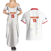 Custom Cape Verde Football Couples Matching Summer Maxi Dress and Hawaiian Shirt Come On Tubaroes Azuis - White - Wonder Print Shop