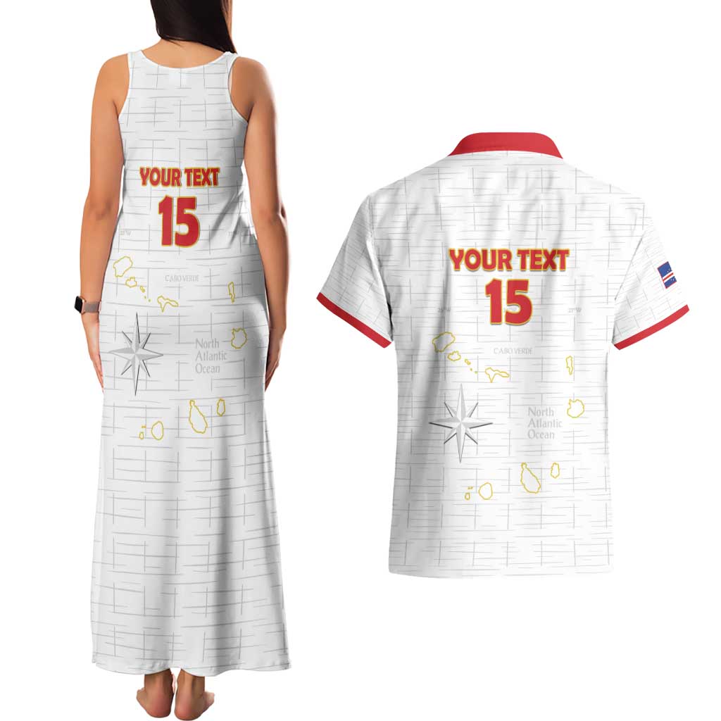 Custom Cape Verde Football Couples Matching Tank Maxi Dress and Hawaiian Shirt Come On Tubaroes Azuis - White - Wonder Print Shop