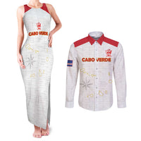 Custom Cape Verde Football Couples Matching Tank Maxi Dress and Long Sleeve Button Shirt Come On Tubaroes Azuis - White - Wonder Print Shop