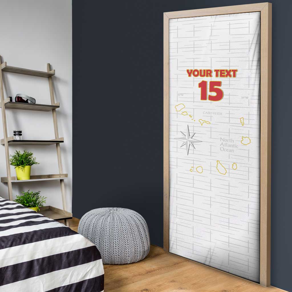 Custom Cape Verde Football Door Cover Come On Tubaroes Azuis - White - Wonder Print Shop