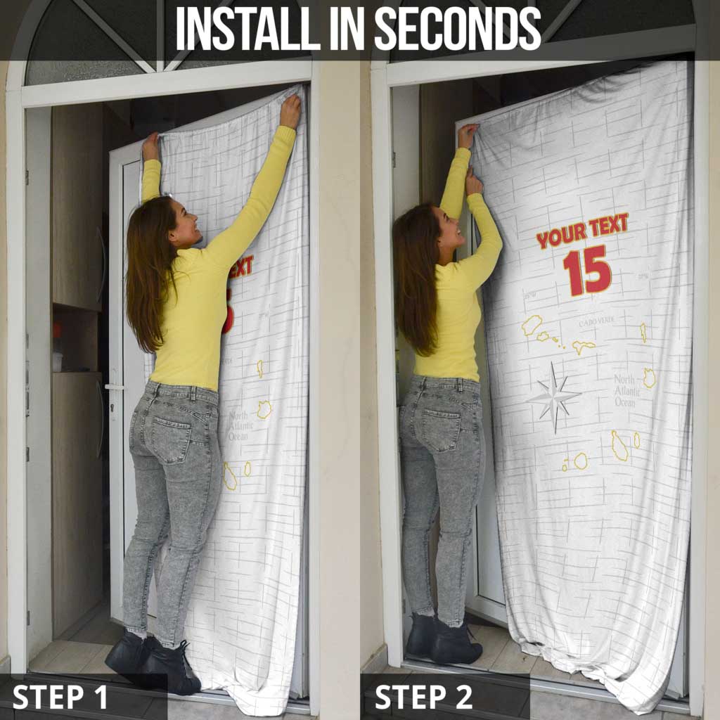 Custom Cape Verde Football Door Cover Come On Tubaroes Azuis - White - Wonder Print Shop