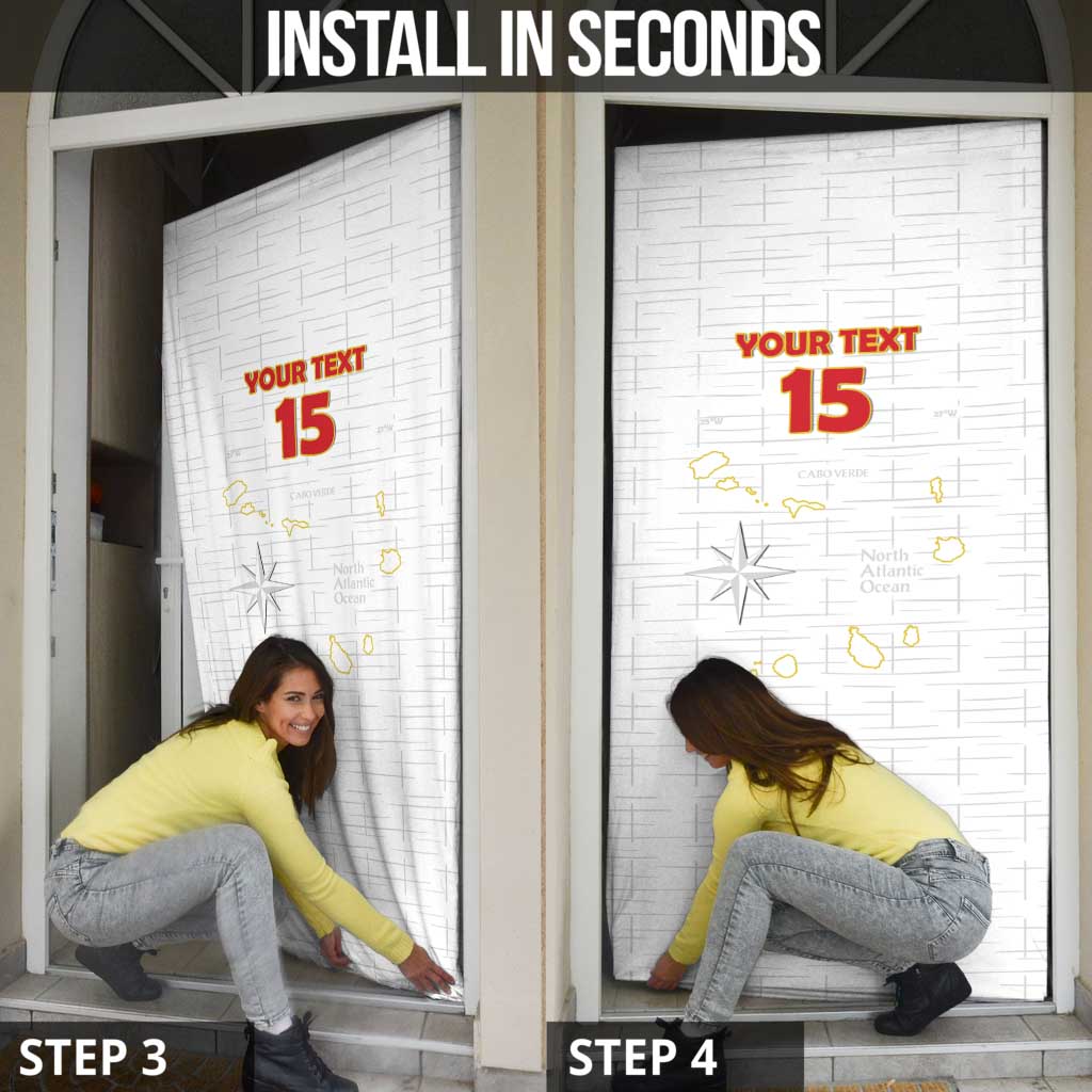 Custom Cape Verde Football Door Cover Come On Tubaroes Azuis - White - Wonder Print Shop