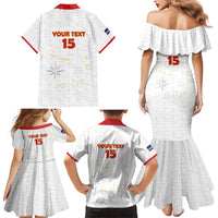 Custom Cape Verde Football Family Matching Mermaid Dress and Hawaiian Shirt Come On Tubaroes Azuis - White - Wonder Print Shop