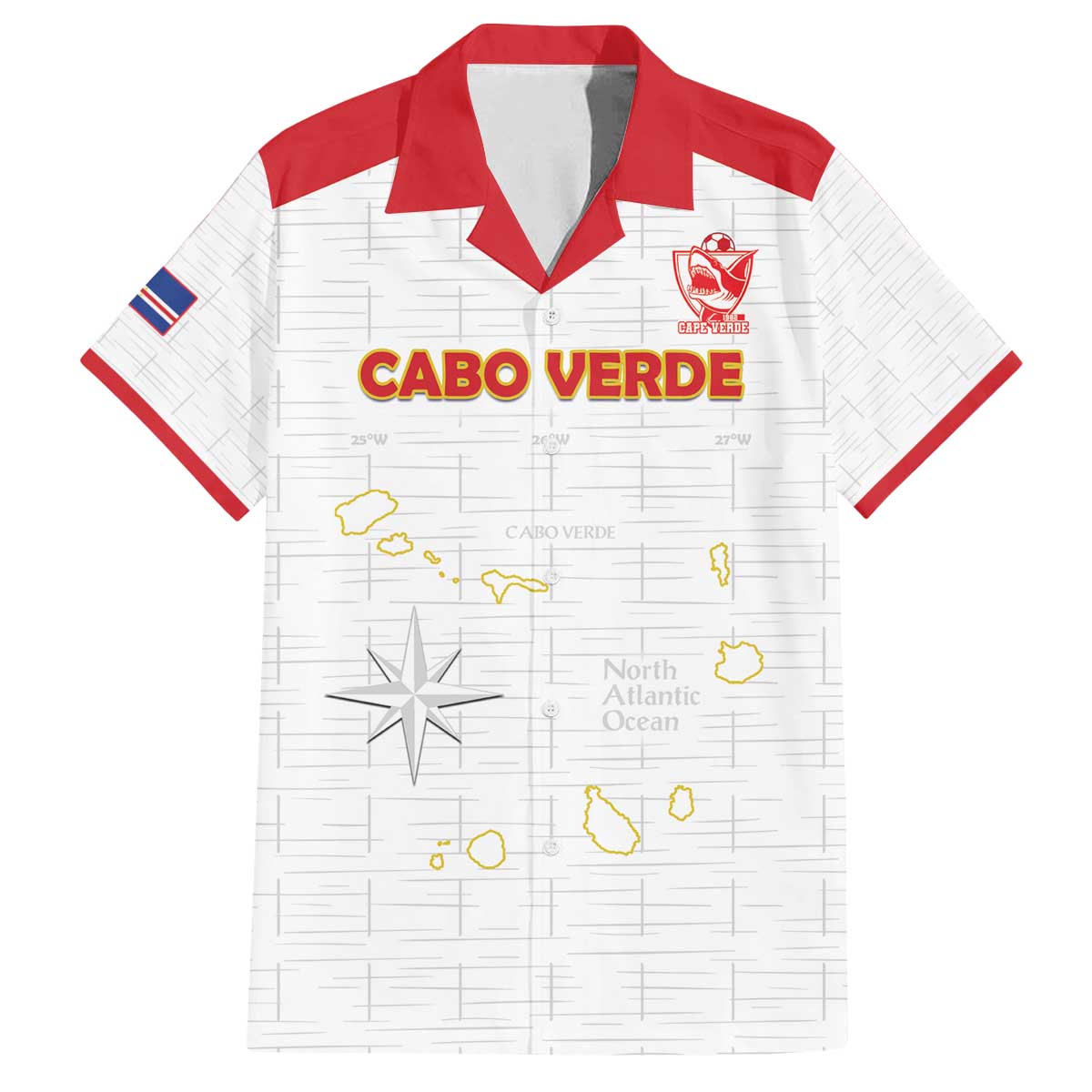 Custom Cape Verde Football Family Matching Off The Shoulder Long Sleeve Dress and Hawaiian Shirt Come On Tubaroes Azuis - White - Wonder Print Shop