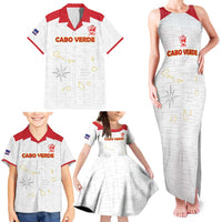 Custom Cape Verde Football Family Matching Tank Maxi Dress and Hawaiian Shirt Come On Tubaroes Azuis - White - Wonder Print Shop