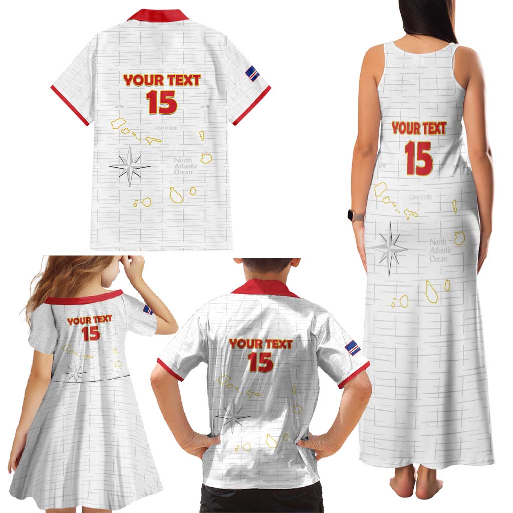 Custom Cape Verde Football Family Matching Tank Maxi Dress and Hawaiian Shirt Come On Tubaroes Azuis - White - Wonder Print Shop