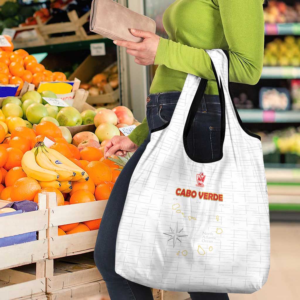 Cape Verde Football Grocery Bag Come On Tubaroes Azuis - White - Wonder Print Shop