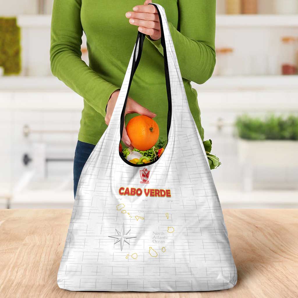 Cape Verde Football Grocery Bag Come On Tubaroes Azuis - White - Wonder Print Shop