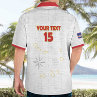 Custom Cape Verde Football Hawaiian Shirt Come On Tubaroes Azuis - White - Wonder Print Shop