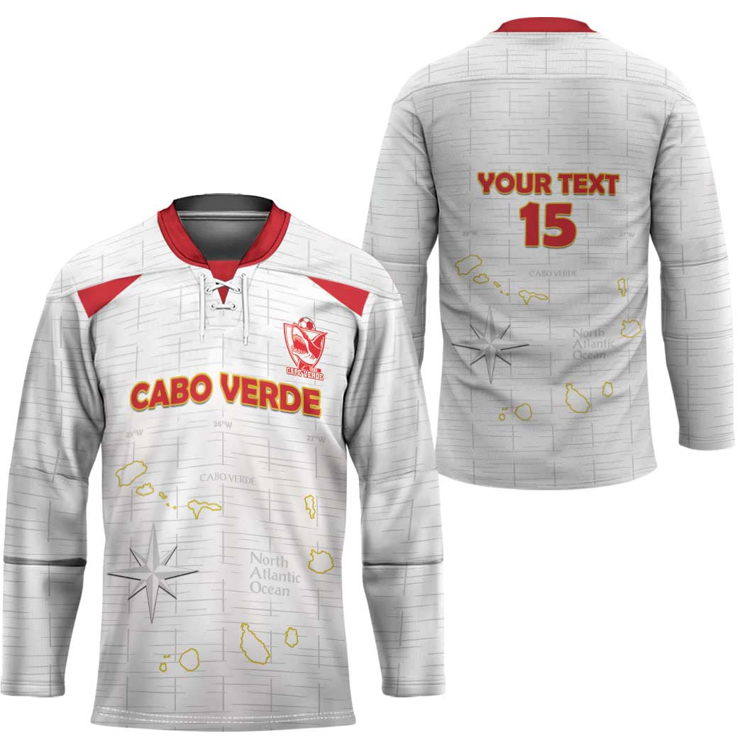 Custom Cape Verde Football Hockey Jersey Come On Tubaroes Azuis - White - Wonder Print Shop